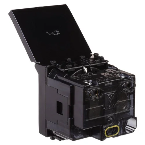 Розетка 1-м 2мод. Avanti "Черный квадрат" 16А IP44 2P+E защ. шторки с крышкой черн. DKC 4402012 Розетка 1-м 2мод. Avanti "Черный квадрат" 16А IP44 2P+E защ. шторки с крышкой черн. DKC 4402012
